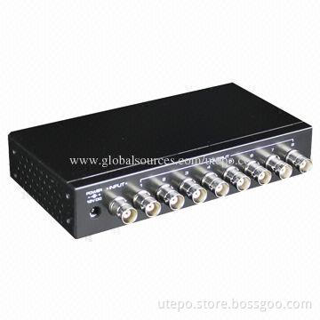 8 Ports Composite Video Splitter, Support Desktop Installation, Metal Housing